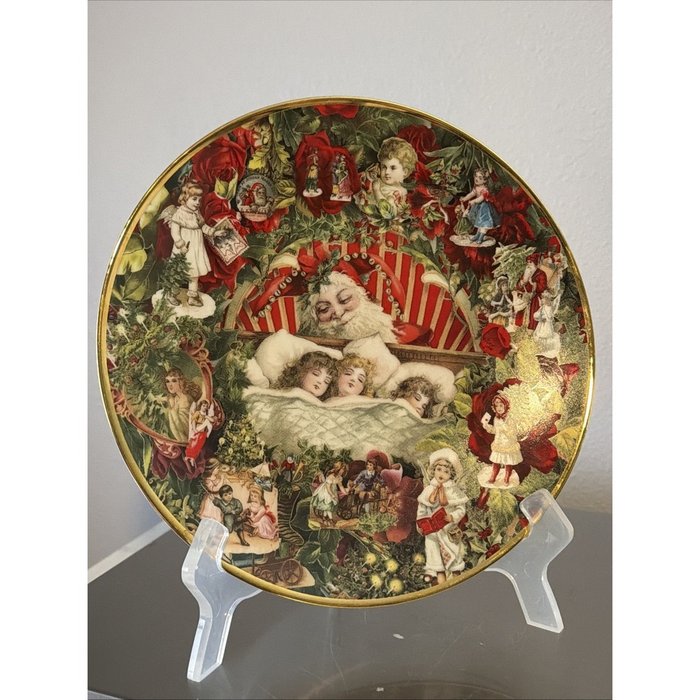 Victorian Christmas Plate WITH VISIONS Of Sugar Plums John Grossman 1993 #3808B
